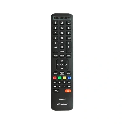 Image de Meliconi Télécommande universelle EASY 4.1 pour 4 appareils TV, SAT, TNT, DVD, BOX 100% fonctions d&#039;origine Touches Smart Tv