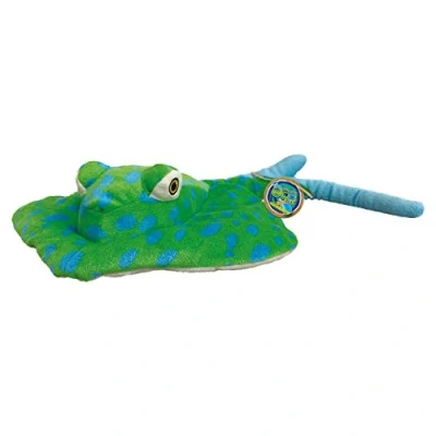 Image de EcoBuddiez Raie de Deluxebase. Petite Peluche Douce Léopard 38cm Faite Bouteilles en Plastique Recyclées. Cadeau Calin écolo pour Enfants et Animal Doux Mignon Bambins.
