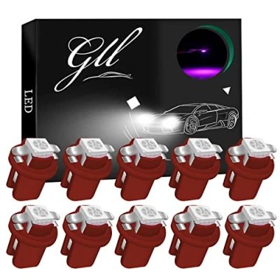 Image de Grandview 10pcs LED T5 Rose Ampoules B8.5 Tableau de Bord 1 5050 SMD pour Voiture Compteur Vitesse Instrument Gauge Cluster Voyant