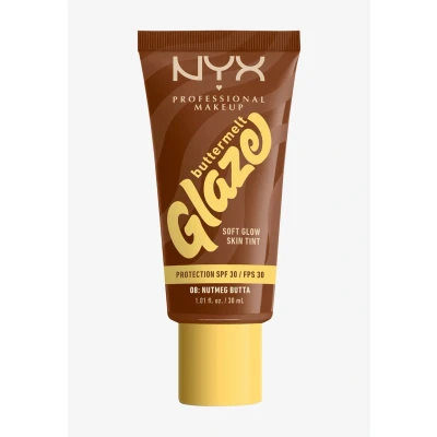 Image de NYX Professional Makeup Fond de Teint Hydratant SPF30 Tenue Longue Durée Jusqu&#039;à 12h 93% d&#039;Ingrédients Soin Formule Vegan Buttermelt Glaze Tint Teinte : Nutmeg Butta 30ml
