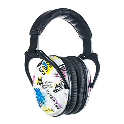 Image de PROTEAR Casques antibruit pour enfants, protection auditive les tout petits et adolescents avec autisme, cache oreilles de réduction du bruit idéal feux d&#039;artifice (Graffiti)