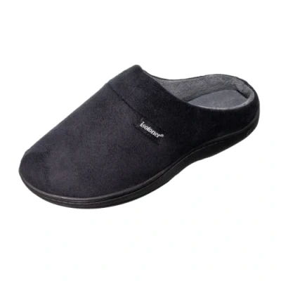 Image de Isotoner Pantoufles ouvertes pour homme en mousse à mémoire de forme et semelle l&#039;intérieur l&#039;extérieur, Cuir micro velours noir, XX Large