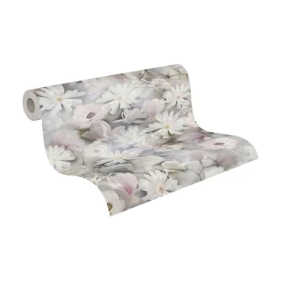 Image de A.S. Création PintWalls 387223 Papier peint intissé Motif fleurs Blanc vert 10,05m x 0,53 m Fabriqué en Allemagne