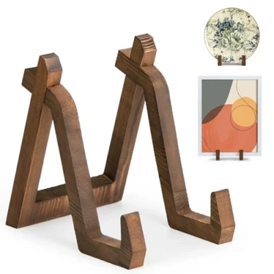 Image de ANBOXIT Support Assiette Decorative en Bois, Porte de Table, Presentoir Cadre Photo, Petit Chevale 20,3 cm (1 Pièce)