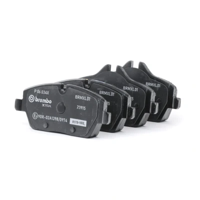 Image de BREMBO P 06 034X Jeu de plaquettes frein préparé pour indicateur d&#039;usure avec vis d&#039;étrier sans accessoires BMW: 1 3 portes, 5 portes