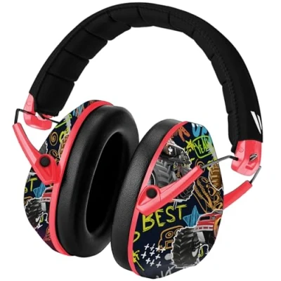 Image de Vanderfields Casque Anti Bruit Enfant Réglable Pliable et Confortable Protection Auditive 27dB SNR pour Kids, Garcon Fille Âge 3 16 Years, TDAH, de l&#039;aéroport, Feux d’Artifice