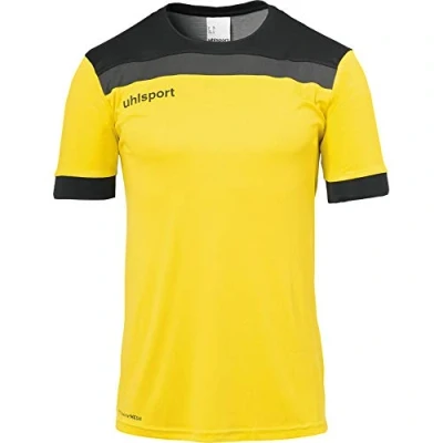 Image de uhlsport Offense 23 Maillot de Football à Manches Courtes pour Homme 13 14 Ans Jaune/Noir/Anthracite