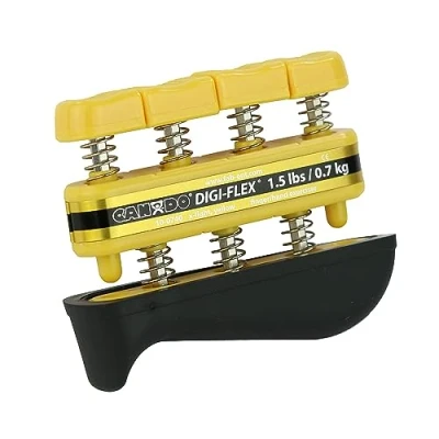 Image de CanDo Digi Flex Système d&#039;Exercice pour les Doigts et la Main, Extra Souple, Jaune