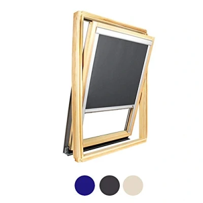 Image de Store pour fenêtre de Toit Compatible Velux ® Occultant Uni (Gris Anthracite, MK08)