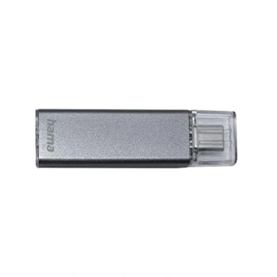 Image de Hama Clé USB 128 Go (USB C 3.1, Stockage de données avec taux Transfert 100 Mo/s et Capuchon pour Windows/MacBook), Anthracite, compacte