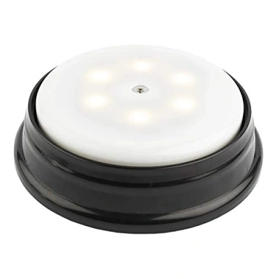 Image de Ideen mit Herz Plateau tournant Socle lumineux rotatif Fonctionne Avec piles éclairage LED fonction minuterie Assiette de présentation (socle : noir Lumière blanc