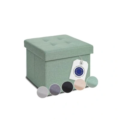 Image de Blumtal Banc de Rangement Chambre 41x31x31 cm Pouf Repose Pieds Bouffant canapé Salon Turquoise