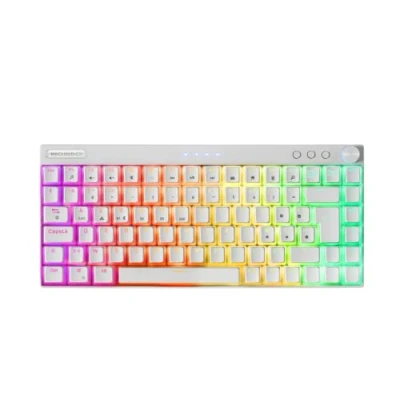 Image de MARSGAMING MKCLOUD, Clavier Mécanique sans Fil RGB Blanc, Ultra Compact 75%, Switch Outemu SQ Pro Bleu, Langue Français