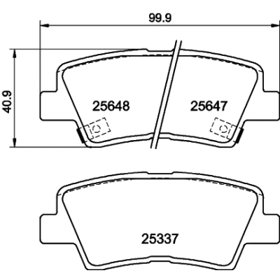 Image de HELLA 8DB 355 020 371 Jeu de plaquettes frein avec indicateur d&#039;usure SSANGYONG: Tivoli SUV, XLV KIA: Optima / K5