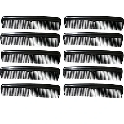 Image de com four® 10x Peigne avec différentes Forces de Peigne, Poche en Noir (010 pièces Noir)