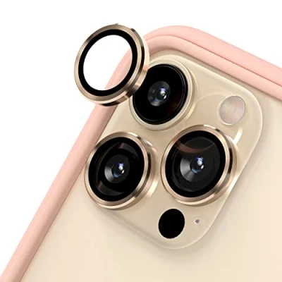 Image de RhinoShield protection d&#039;objectif en verre trempé 9H compatible avec [iPhone 13 Pro / Max] Résistance aux chocs et rayures, haute clarté, anti éclats, techn buée Or