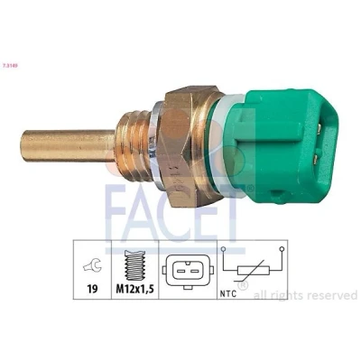 Image de FACET 7.3149 Sonde de température, liquide refroidissement Made in Italy OE Equivalent PEUGEOT: Partner I Combispace, 106 II 3/5 portes