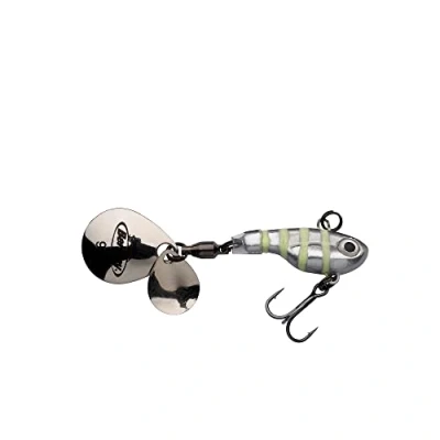 Image de Berkley Pulse Spintail Leurre Hybride Jig Spinner, Équipé d&#039;Hameçon Fusion, se lance loin et est Redoutable pour la Pêche des Carnassiers en Eau Douce, Zèbre argenté brillant