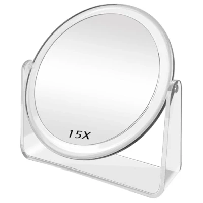 Image de FANCYSEEU miroir de maquillage grossissant double face 17,8 cm avec grossissement x1/7x, rotation à 360 , courtoisie haute définition