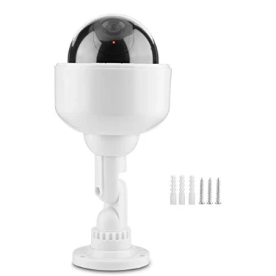 Image de Tosuny caméra de sécurité factice, vidéosurveillance fictive Clignotante avec étanche dôme/dôme factice LED Clignotante, Alimentation Batterie