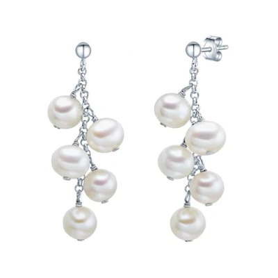 Image de Valero Pearls Clous d&#039;oreilles pour Femme en 925/ Argent sterling Perle de culture d&#039;eau douce env. 6,0 7,0 mm