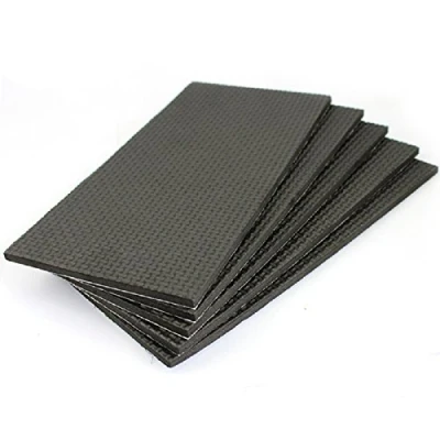 Image de Hettich Grand Découpe EVA Autocollantes (1x 5 Pièces) Patins en Feutres Meuble Pads 49522 Chaise Glisse Antidérapant Protection Meubles Feuille de Caoutchouc Autoadhésif 200x100mm Noir