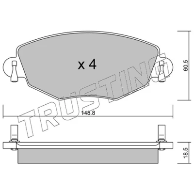Image de TRUSTING 327.0 Jeu de plaquettes frein contact signal d&#039;usure exclu, non préparé pour indicateur FORD: MONDEO 3, 3 Kombi
