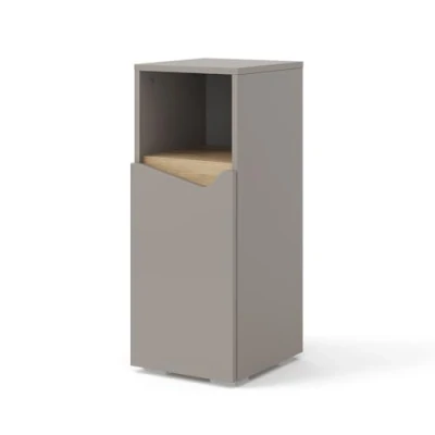 Image de Vicco Armoire Midischrank Marelle, Grège/Grège, 30 x 74.5 cm avec Porte et Compartiment Ouvert