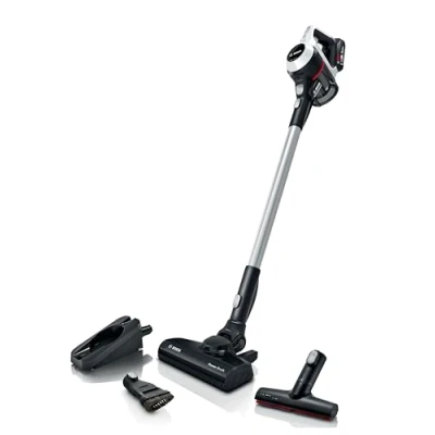 Image de Bosch Electroménager Unlimited 6, BCS611AM, aspirateur Balai Rechargeable sans Fil, autonomie de 30 Min, performant sur différents Types Sol, Accessoires Inclus, Blanc