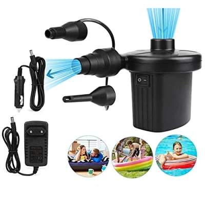 Image de HOSPAOP Pompe à air électrique 2 en 1 portable avec 3 buses d&#039;air pour matelas gonflable, canapé, piscine, bateau bouée, 220 V 240 V/12
