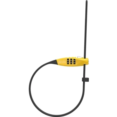 Image de ABUS Antivol à câble Combiflex TravelGuard pour sécuriser le casque, la poussette, les skis et bagages longueur de 45 cm avec code chiffré jaune