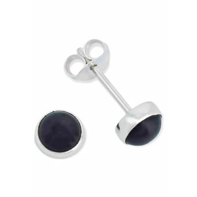 Image de Boucle d&#039;oreille argent 925 sterling Onyx noir Clous d&#039;oreilles véritable femme (NO.: MOS 038 03)