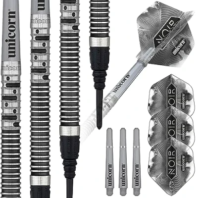 Image de Unicorn Phase 5 fléchette Unisexe, Noir/argenté, 20 g