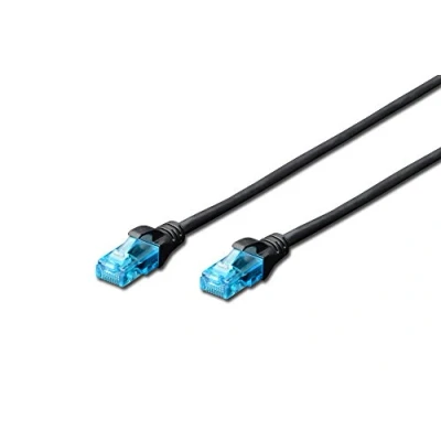 Image de Câble patch RJ45 CAT 5e U UTP PVC non blindé 4x2 awg 26/7 DIGITUS Noir 2 m