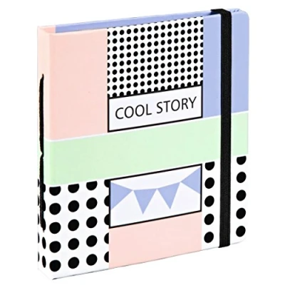 Image de Hama album photo à pochettes &quot;Cool Story&quot; (format de 11,7 cm x 12,7 cm, pour 56 instantanés, photos jusqu&#039;à 5,4 8,6 28 pages, élégant, insertion latérale) Multicolore