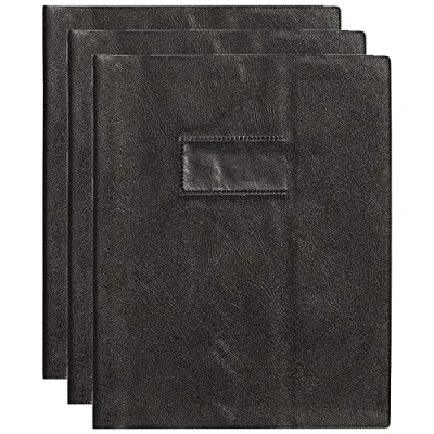 Image de Calligraphe 72007AMZC Un Protège Cahier Grain Cuir Noir 17x22 cm 22/100ème avec Porte Étiquette PVC Opaque