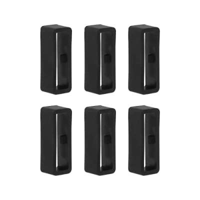 Image de 6 Pièces Boucle de Bracelet Montre 22mm, Passant Silicone pour Garmin Fenix 5/Fenix 5 Plus/Fenix 6/Fenix Pro/Fenix 7/Fenix 7 Solar/Forerunner 935/945/Instinct (Noir)