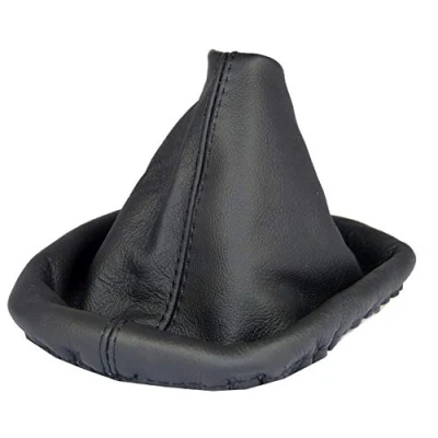 Image de L&amp;P A0015 1 Soufflet de Levier Vitesses Cuir veritable compatible avec BMW Serie 3 e46 1998 2006 Noir