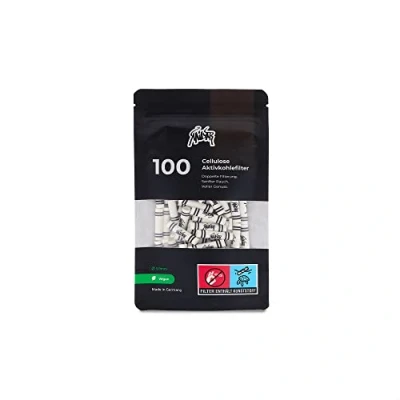 Image de KAiLAR Lot de 100 filtres à Charbon Actif en Cellulose Blanche Slim (6 mm) avec végétalien Base coquilles Noix Coco pour Une expérience Fumer Plus Faible et Douce