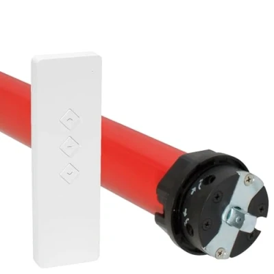 Image de superrollo moteur de volet roulant sans fil RM10MMB (SW60, 10 Nm) avec télécommande, tubulaire commande radio, jusqu&#039;à 3,5 m² surface (volet max. 20 kg), kit