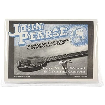 Image de John Pearse Strings 7400 Jeu de Cordes pour Hawaiin Lap Steel 6 Pure Nickel Wound B11 Tuning