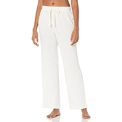 Image de Amazon Essentials Pantalon de Pyjama d’Intérieur en Éponge Légère Femme, Blanc Teinture Spatiale, XXL
