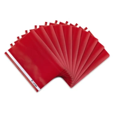 Image de Oxford Lot de 10 chemises en plastique Rouge A4