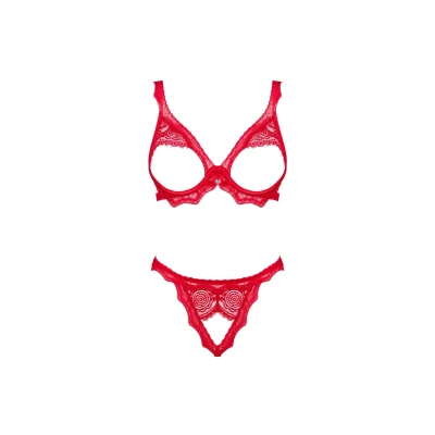Image de Obsessive Ensemble Soutien gorge Ouvert Bergamore 2 Pièces Rouge