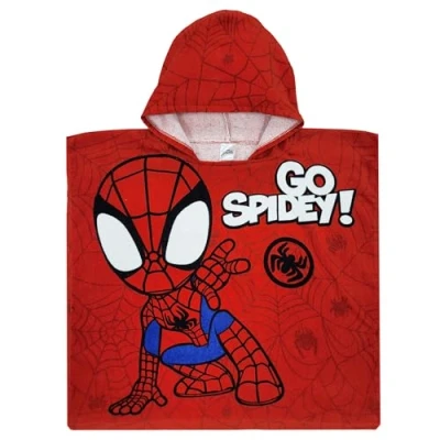 Image de Marvel Spidey Serviette de bain à capuche pour garçon Spiderman Poncho Couverture (Spidey, taille unique)