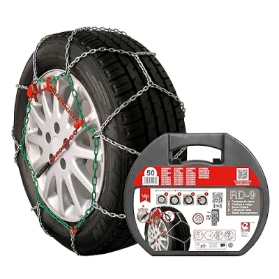 Image de RD9 Chaînes à Neige métalliques mm, Taille 50, Lot de 2 Gants Inclus
