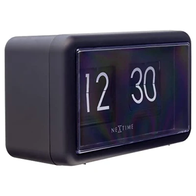 Image de NeXtime Flip Clock Horloge de Table ou Murale Noir 18x10x7cm