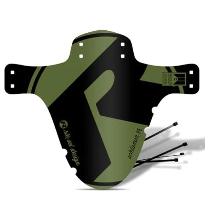 Image de Riesel Design® 2023/24 Mudguard Garde Boue pour VTT avec Serre câbles/Garde élégant et Moderne Toutes Les Tailles de vélo Vert Olive