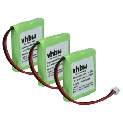 Image de vhbw 3X Batteries Compatible avec Siemens Gigaset E455, E455 Sim, E450 E40, E450, E45 téléphone Fixe sans Fil (650mAh, 2,4V, NiMH)