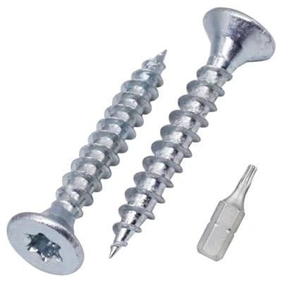 Image de SKIR&#039;CO (1000 pièces) vis à bois en acier zingué 3,5 x 25 mm, tête Torx, fraisée, pour panneaux d&#039;aggloméré, entièrement filetées
